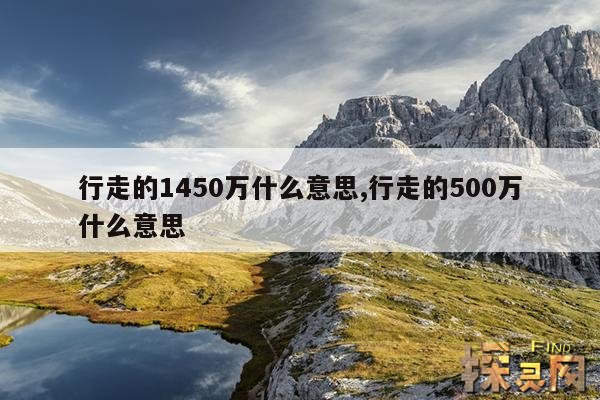 行走的1450万什么意思,行走的500万什么意思