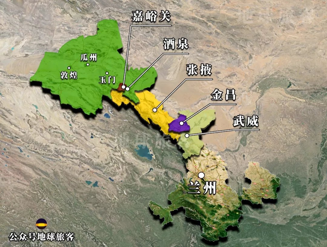 河西走廊的高清地图,河西走廊地理图