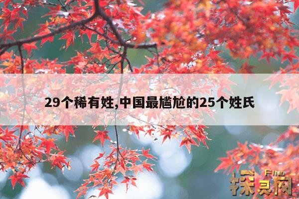 29个稀有姓,中国29个稀有姓