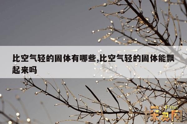 比空气轻的固体有哪些,比空气更轻的气体