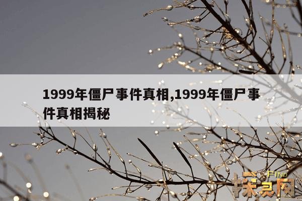 1999年僵尸事件真相,1999年僵尸世界怎么回事