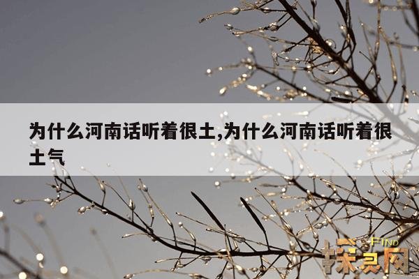 为什么河南话听着很土,河南话为什么听起来土