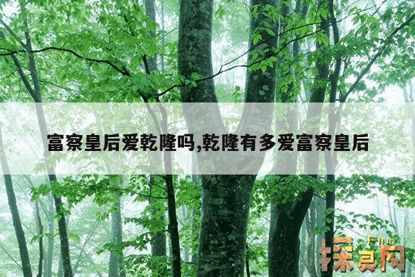 富察皇后爱乾隆吗,乾隆有多爱富察皇后