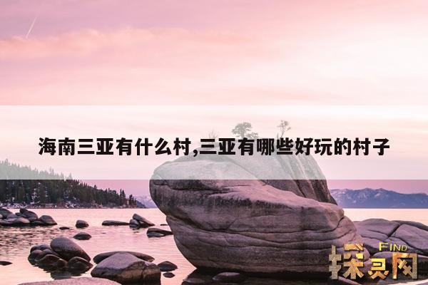 海南三亚有什么村,海南三亚有什么村子