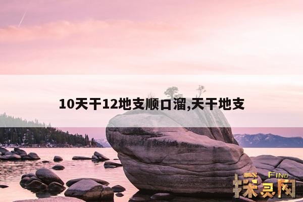 10天干12地支顺口溜,天干10个字怎么读