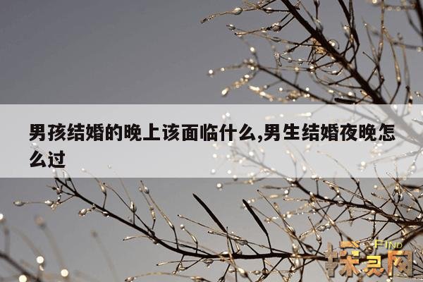 男孩结婚的晚上该面临什么,男生结婚当天晚上要干嘛