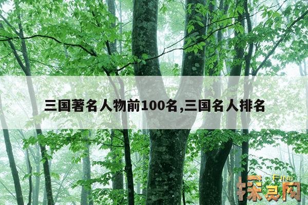 三国著名人物前100名,三国名人一览表