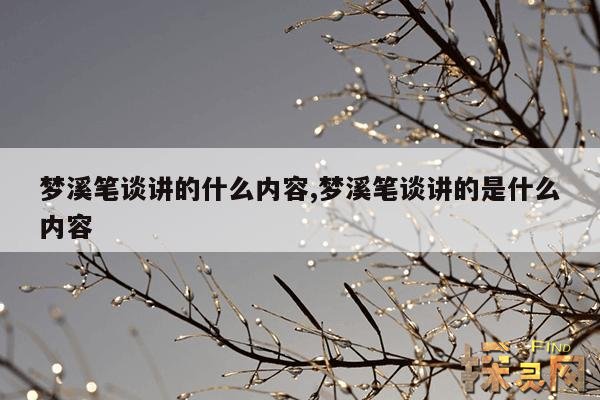 梦溪笔谈讲的什么内容,《梦溪笔谈》介绍