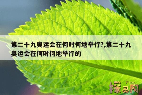 第二十九奥运会在何时何地举行？,第二十九奥运会在何时何地举行的