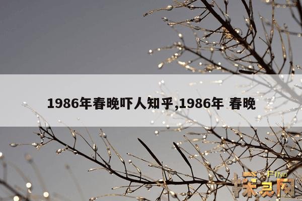 1986年春晚吓人知乎,1986年春晚吓人知乎小说